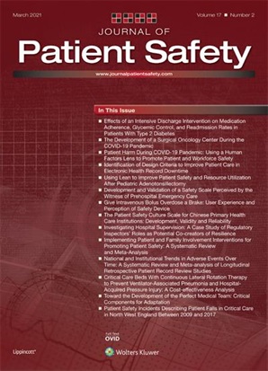 Journal of Patient Safety Online