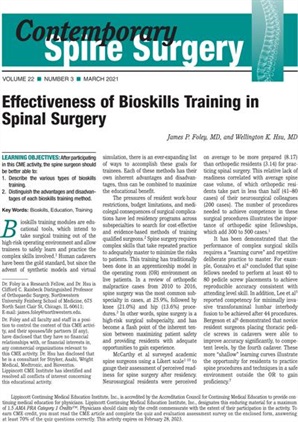 Contemporary Spine Surgery Online