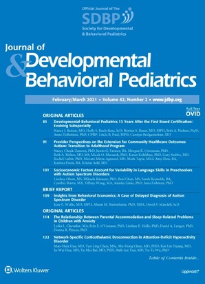 Journal of Developmental & Behavioral Pediatrics Online